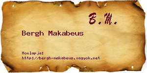 Bergh Makabeus névjegykártya